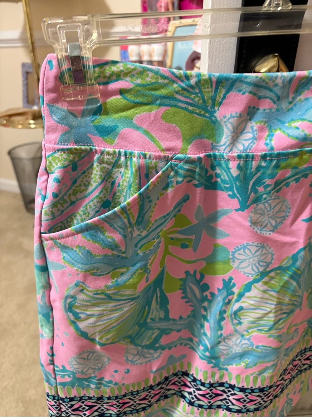 Lilly Pulitzer Luxletic Pink Tropical Print Mini Skort - Picture 2 of 11